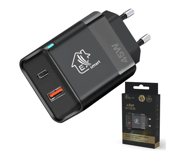 ExtraLink SMART LIFE CHARGER 45W, USB-C AND USB A - 1570040 - zdjęcie