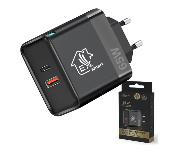 ExtraLink SMART LIFE CHARGER 65W, USB-C AND USB A - 1570041 - zdjęcie