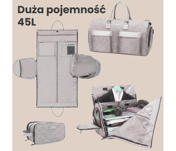ExtraLink Black Forest by KM05 Torba Podróżna rozkładana + kosmetyczka - 1570054 - zdjęcie 2