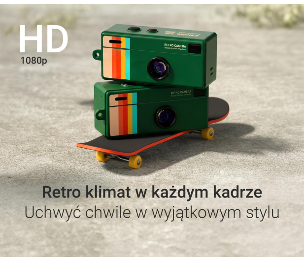 Silver Monkey Kompaktowa Kamera Cyfrowa RetroCAM zielona - 1571155 - zdjęcie 4