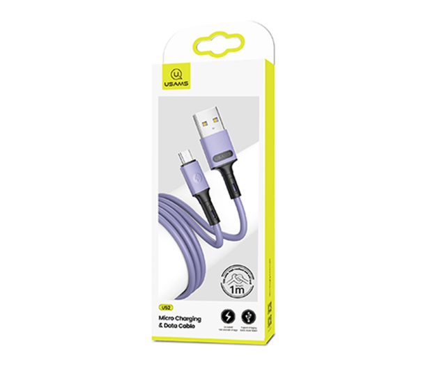 USAMS Kabel U52 microUSB 2A Fast Charge 1m purpurowy SJ435USB04 - 1569006 - zdjęcie 2