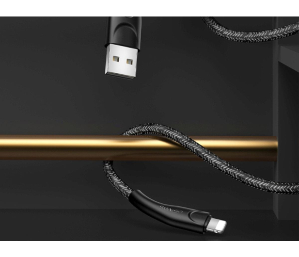 USAMS Kabel pleciony U41 lightning 3m 2A czarny - 1569124 - zdjęcie 3
