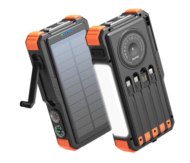ExtraLink POWERBANK SOLARNY 20000MAH 20W DYNAMO INDUKCJA LAMPA LATARKA - 1570059 - zdjęcie