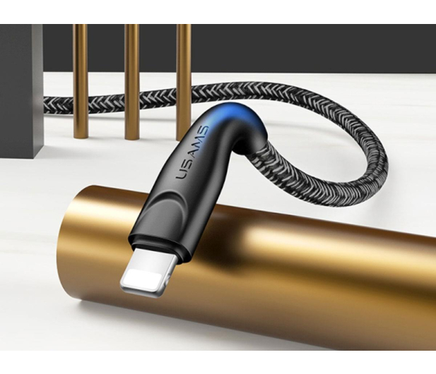 USAMS Kabel pleciony lightning 1m 2A czarny - 1569150 - zdjęcie 3