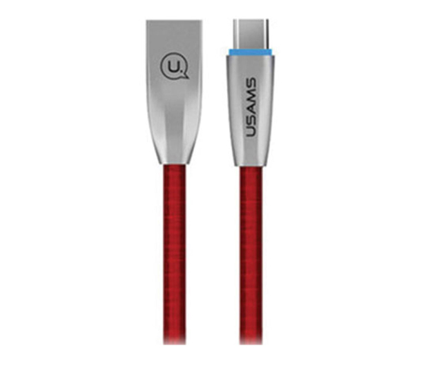 USAMS Kabel pleciony U-Light USB-C czerwony - 1569149 - zdjęcie
