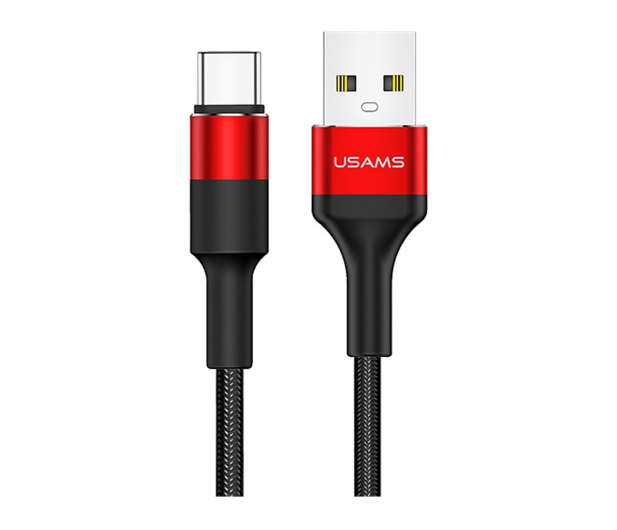 USAMS Kabel pleciony U5 2A USB-C czerwony - 1569155 - zdjęcie