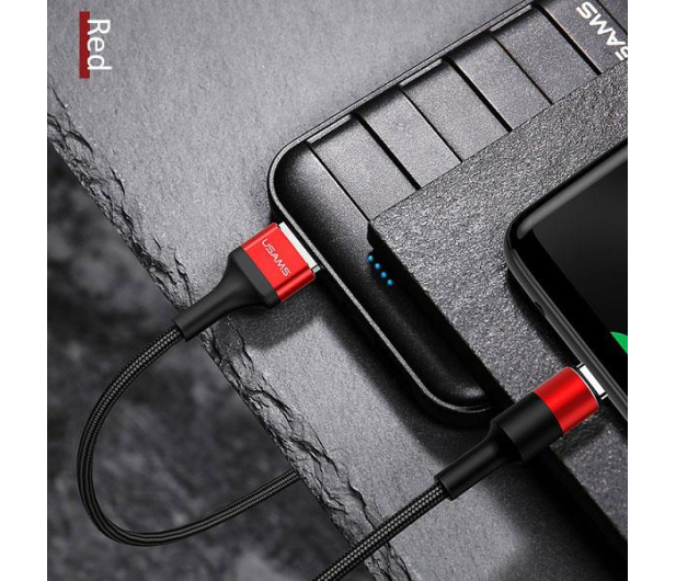 USAMS Kabel pleciony U5 2A USB-C czerwony - 1569155 - zdjęcie 2