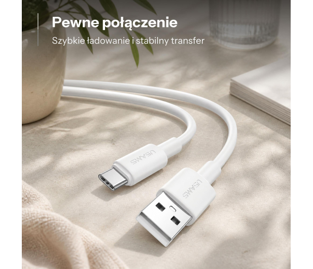USAMS Kabek U90 3A USB-A do USB-C biały - 1569160 - zdjęcie 2