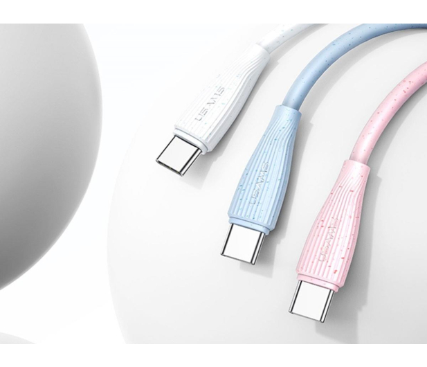 USAMS Kabel Green Series SJ714 18W 3A USB-A do USB-C 1m biały - 1569017 - zdjęcie 5
