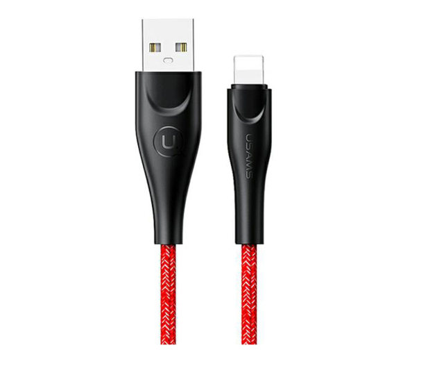 USAMS Kabel pleciony U41 lightning 1m 2A czerwony Fast Charge - 1569016 - zdjęcie