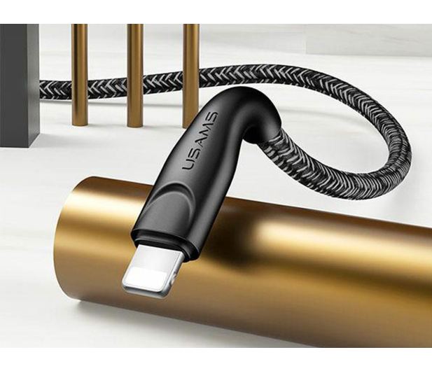 USAMS Kabel pleciony U41 lightning 1m 2A czerwony Fast Charge - 1569016 - zdjęcie 4