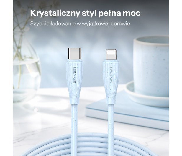 USAMS Kabel SJ717 30W USB-C do Lightning 1m niebieski - 1569072 - zdjęcie 2
