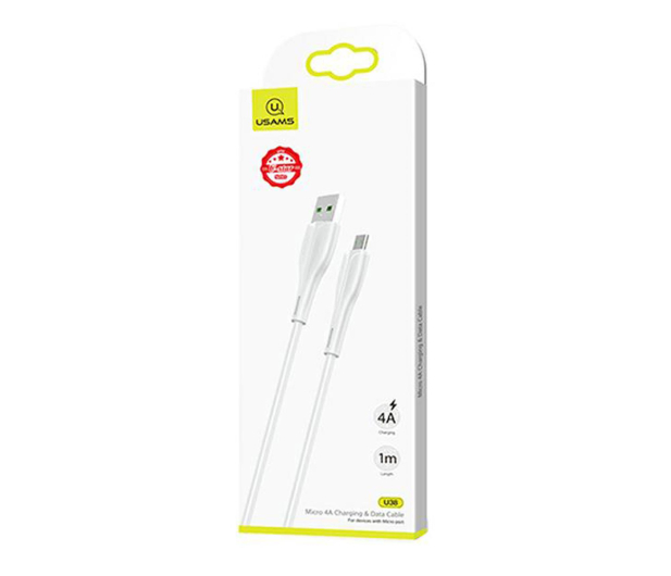USAMS Kabel U38 microUSB 4A Fast Chargefor OPPO 1m biały - 1569058 - zdjęcie 2