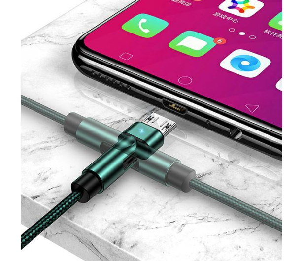 USAMS Kabel pleciony obrotowy U60 2A microUSB czarny - 1569082 - zdjęcie 6