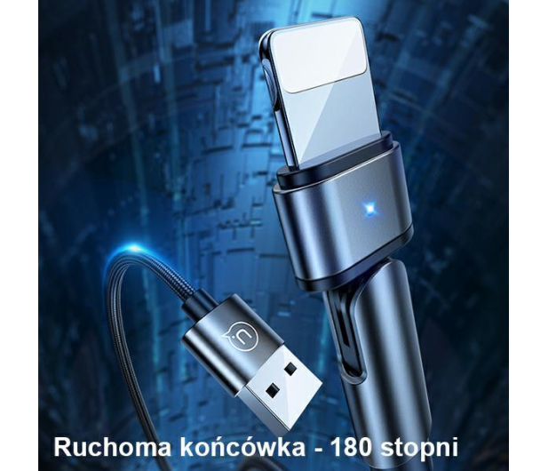 USAMS Kabel pleciony obrotowy U60 2A Lightning zielony - 1569067 - zdjęcie 3