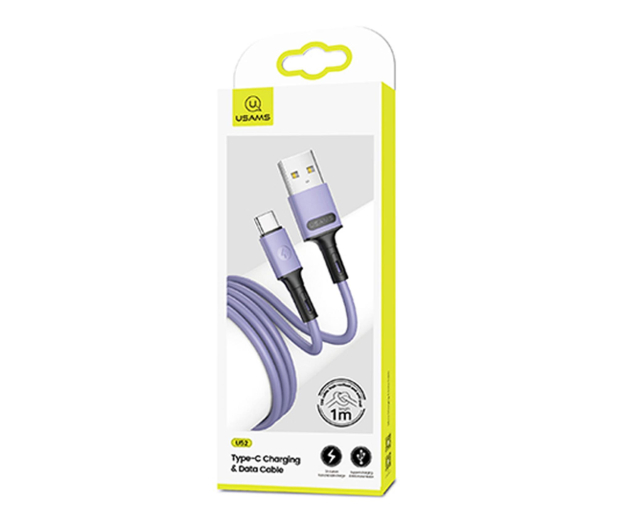 USAMS Kabel U52 USB-C 2A Fast Charge 1m purpurowy (US-SJ436) - 1569035 - zdjęcie
