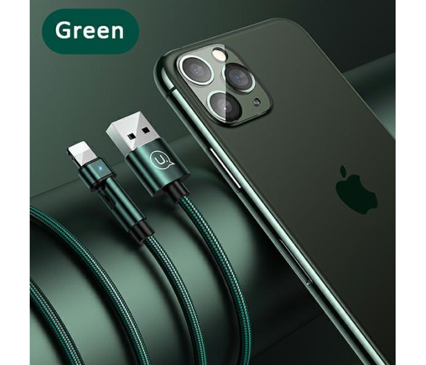USAMS Kabel pleciony obrotowy U60 2A Lightning zielony - 1569067 - zdjęcie 10