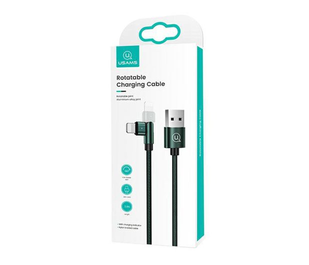 USAMS Kabel pleciony obrotowy U60 2A Lightning zielony - 1569067 - zdjęcie 2