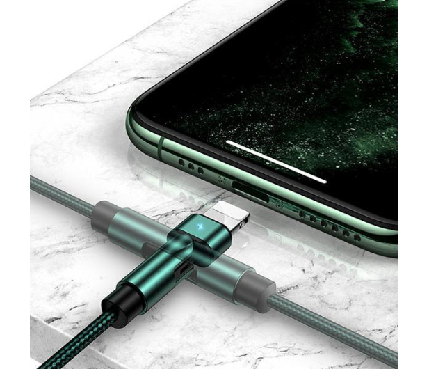 USAMS Kabel pleciony obrotowy U60 2A Lightning zielony - 1569067 - zdjęcie 5