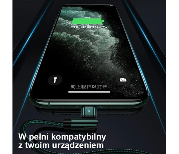 USAMS Kabel pleciony obrotowy U60 2A Lightning zielony - 1569067 - zdjęcie 8