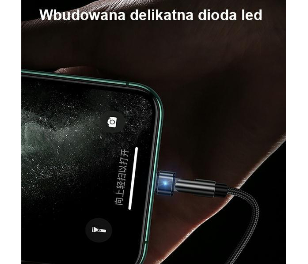 USAMS Kabel pleciony obrotowy U60 2A Lightning zielony - 1569067 - zdjęcie 9