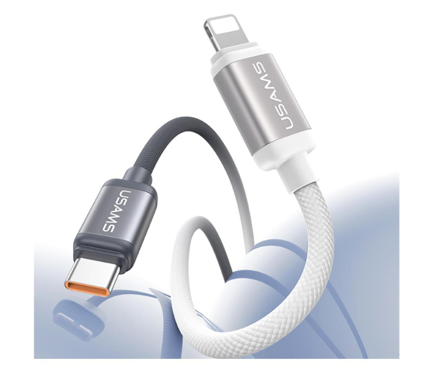 USAMS Kabel 30W USB-C/Lightning 1,2m czarno biały - 1569100 - zdjęcie 3