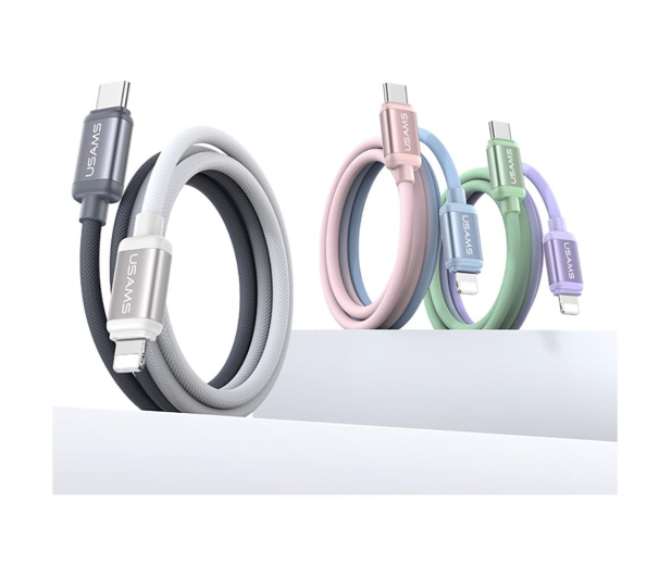 USAMS Kabel 30W USB-C/Lightning 1,2m czarno biały - 1569100 - zdjęcie 5