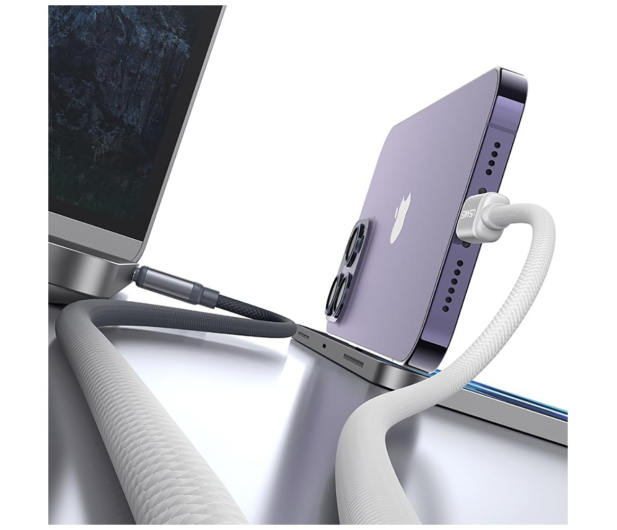 USAMS Kabel 30W USB-C/Lightning 1,2m czarno biały - 1569100 - zdjęcie 6