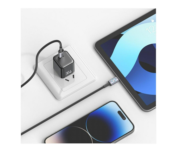 USAMS Kabel 30W USB-C do Lightning 1,2 m tytanowy - 1569098 - zdjęcie 2
