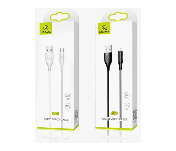 USAMS Kabel U18 microUSB 2A Fast Charge 1m biały SJ268USB02 - 1569032 - zdjęcie 2