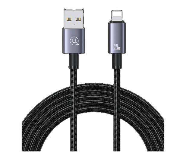 USAMS Kabel USB na Lightning 2,4A 1,2m Fast Charging stalowy - 1569036 - zdjęcie 2