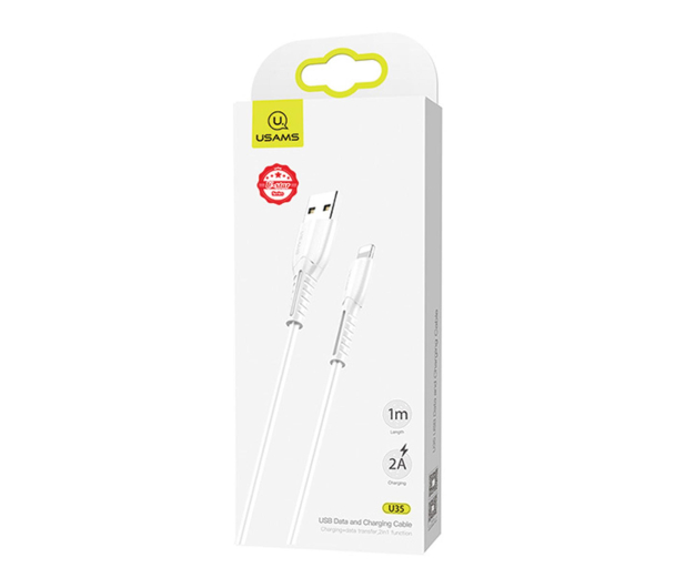 USAMS Kabel U35 lightning 2A Fast Charge 1m biały - 1569109 - zdjęcie 3