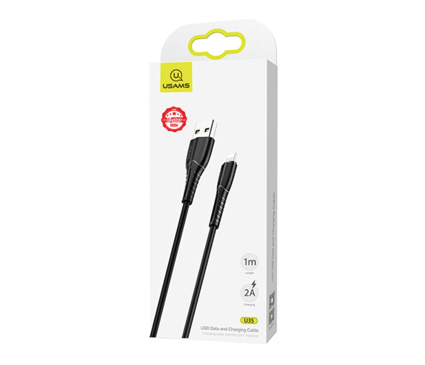 USAMS Kabel U35 lightning 2A Fast Charge 1m czarny SJ364USB01 - 1569013 - zdjęcie 3