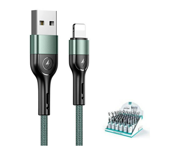 USAMS Kabel pleciony 2A lightning U55 zielony - 1569133 - zdjęcie