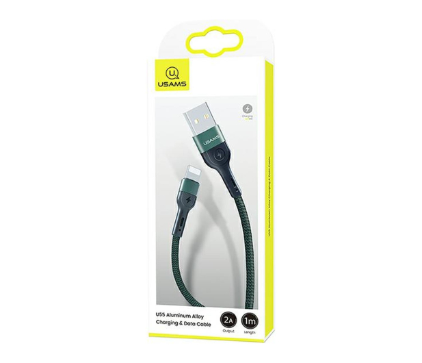 USAMS Kabel pleciony 2A lightning U55 zielony - 1569133 - zdjęcie 2