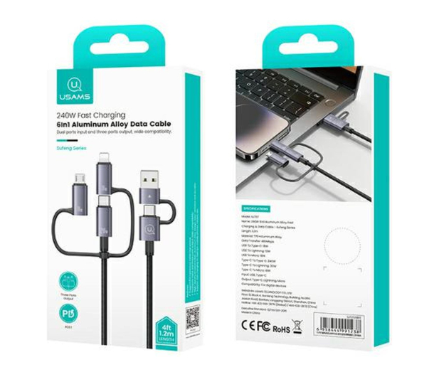 USAMS Kabel 6w1 Fast charging 240W 2m (SJ738) - 1569138 - zdjęcie 8