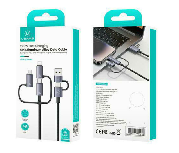 USAMS Kabel 6w1 Fast charging 240W 1,2m - 1569157 - zdjęcie 7