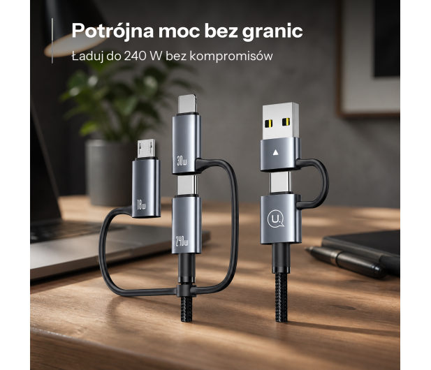 USAMS Kabel 6w1 Fast charging 240W 1,2m - 1569157 - zdjęcie 2