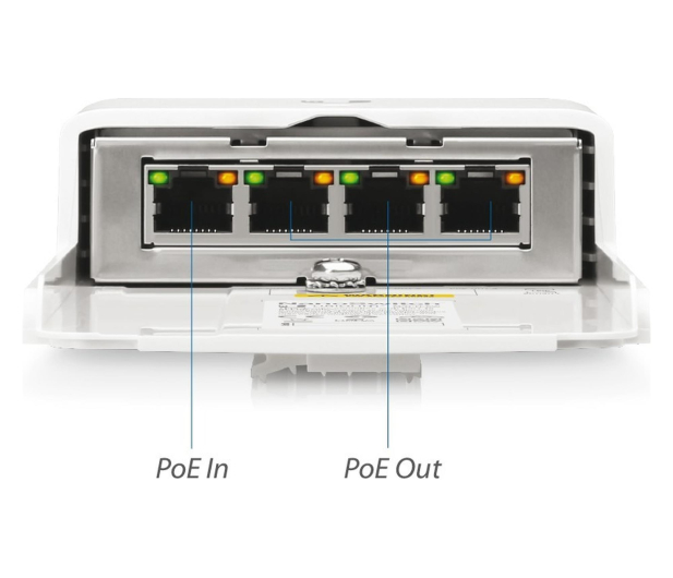 Ubiquiti N-SW NanoSwitch 4x RJ45 1000Mb/s Passive PoE Zewnętrzny - 1573613 - zdjęcie 2