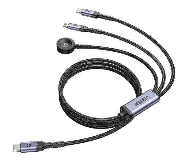 Unitek Kabel 3w1 USB-C Lightning Apple Watch PD 100W 480Mbps 1,2m - 1576038 - zdjęcie 5