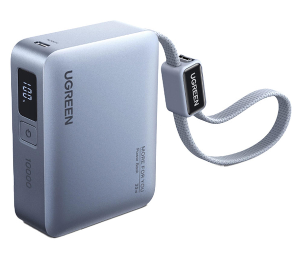UGREEN Powerbank 10000mAh PB584 USB + USB-C 33W wbudowany kabel - 1572652 - zdjęcie