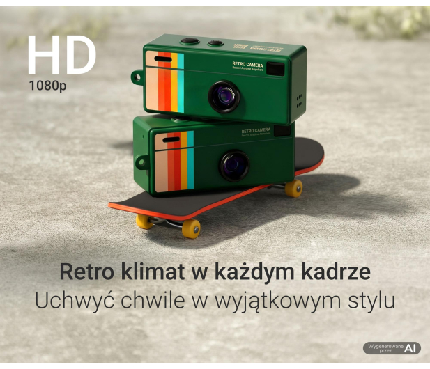 Silver Monkey Kompaktowa Kamera Cyfrowa RetroCAM zielona - 1571155 - zdjęcie 4