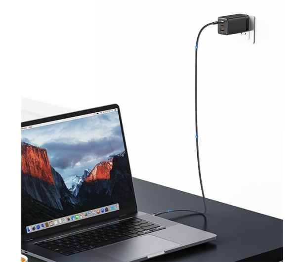 USAMS Kabel pleciony 240W USB-C/USB-C 1,2m stalowy - 1569087 - zdjęcie 5