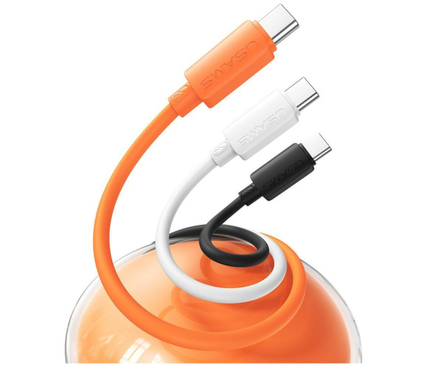 USAMS Kabel 3A Silicone Fast Charging USB-C pomarańczowy - 1569056 - zdjęcie 4