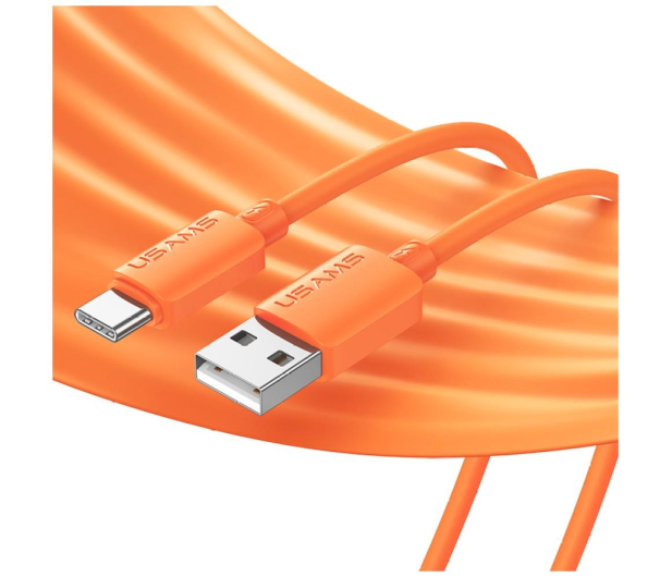 USAMS Kabel 3A Silicone Fast Charging USB-C pomarańczowy - 1569056 - zdjęcie 5