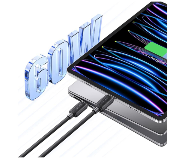 USAMS Kabel US-SJ691 60W USB-C do USB-C 1m czarny - 1569097 - zdjęcie 4