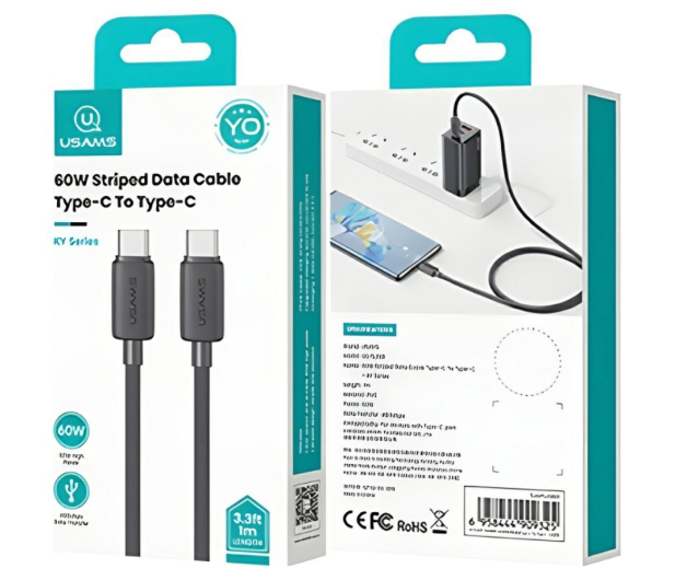 USAMS Kabel US-SJ691 60W USB-C do USB-C 1m czarny - 1569097 - zdjęcie 13