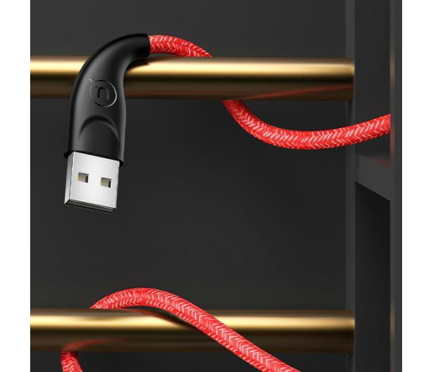 USAMS Kabel pleciony U41 microUSB 1m 2A czerwony - 1569115 - zdjęcie 5