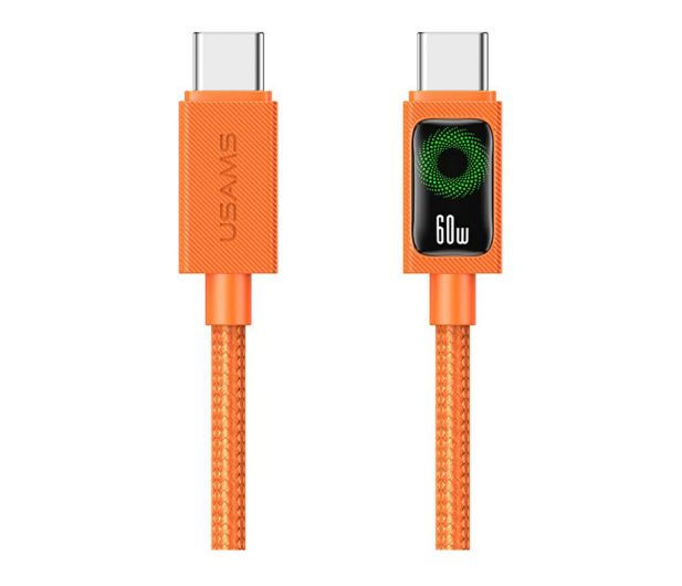 USAMS Kabel PD 60W USB-C/USB-C 1,2m pomarańczowy - 1569113 - zdjęcie