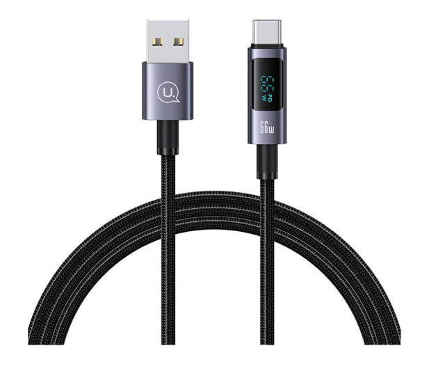 USAMS Kabel 66W 6A Fast Charging USB-C do USB-A 1,2m stalowy - 1569022 - zdjęcie
